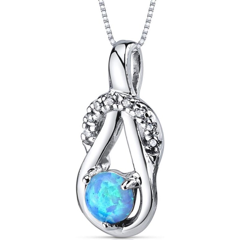 Eppi Opálový náhrdelník ze stříbra se zirkony Sanwari