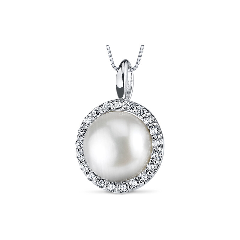 Eppi Stříbrný perlový náhrdelník se zirkony Mandar