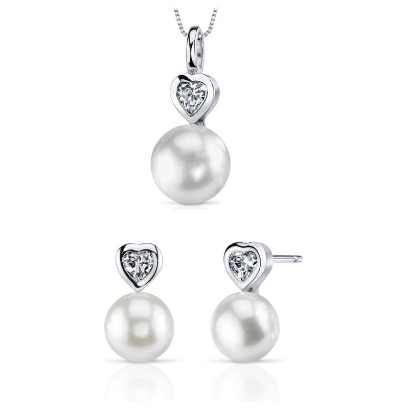 Eppi Romantická stříbrná kolekce s perlami a zirkony Aure