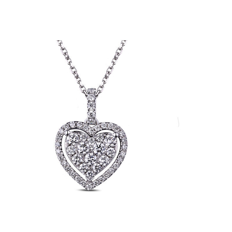 Eppi Srdcový náhrdelník s diamanty Jezabell