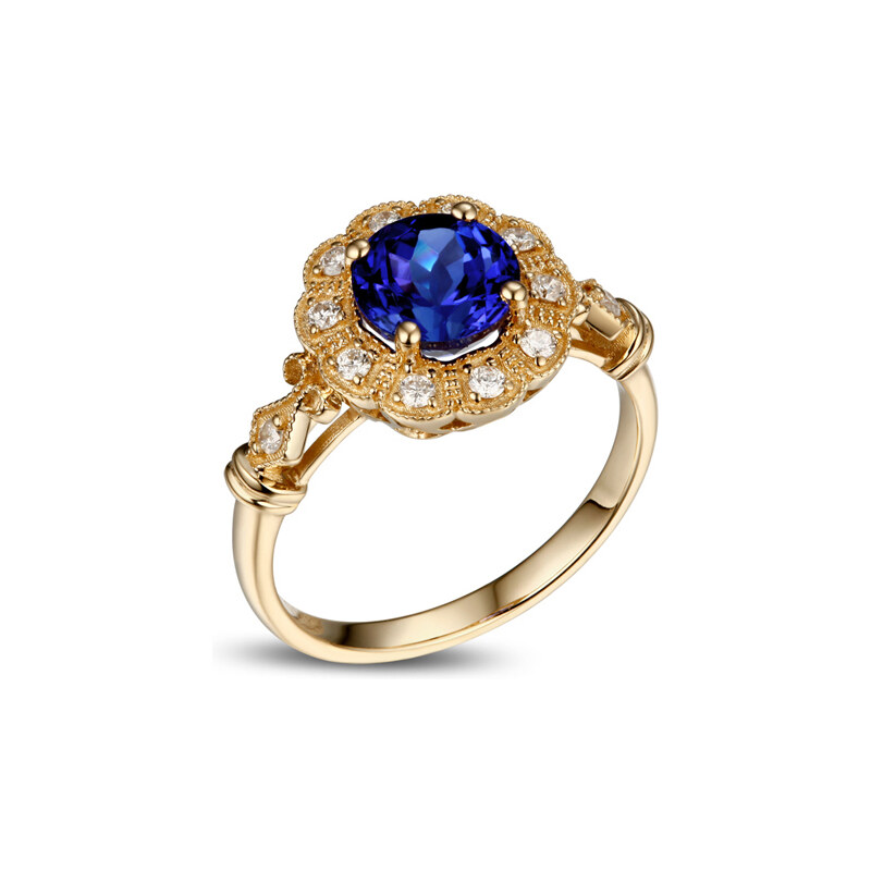 Eppi Vintage zásnubní prsten s tanzanitem a diamanty Dianthe