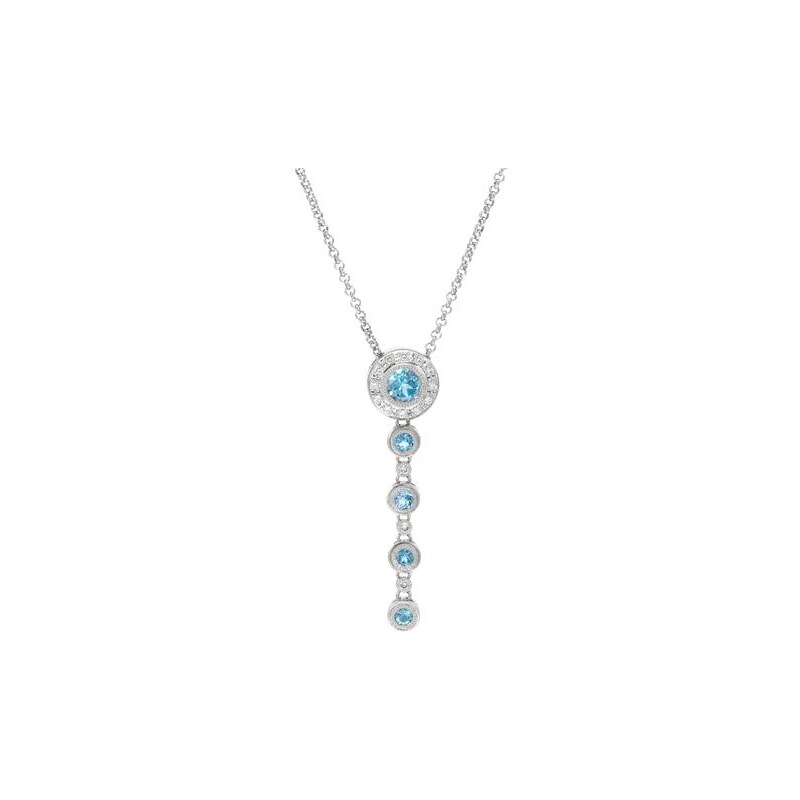 Eppi Platinový náhrdelník s topazy a diamanty Angelie