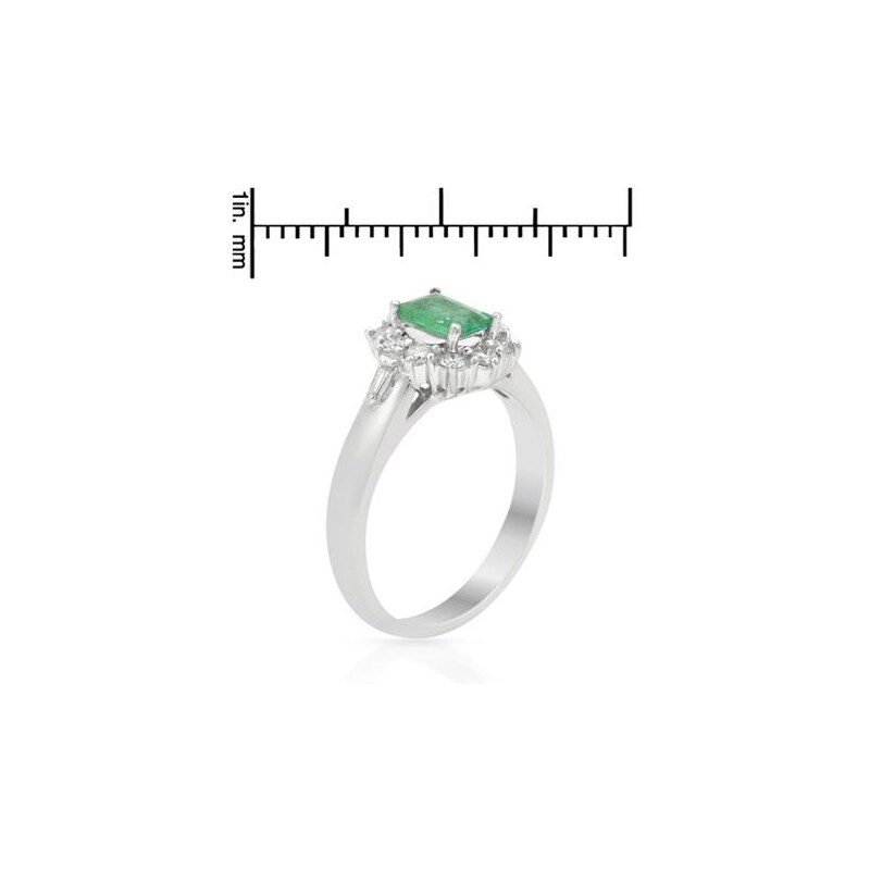 Eppi Platinový prsten se smaragdem a diamanty Firaki