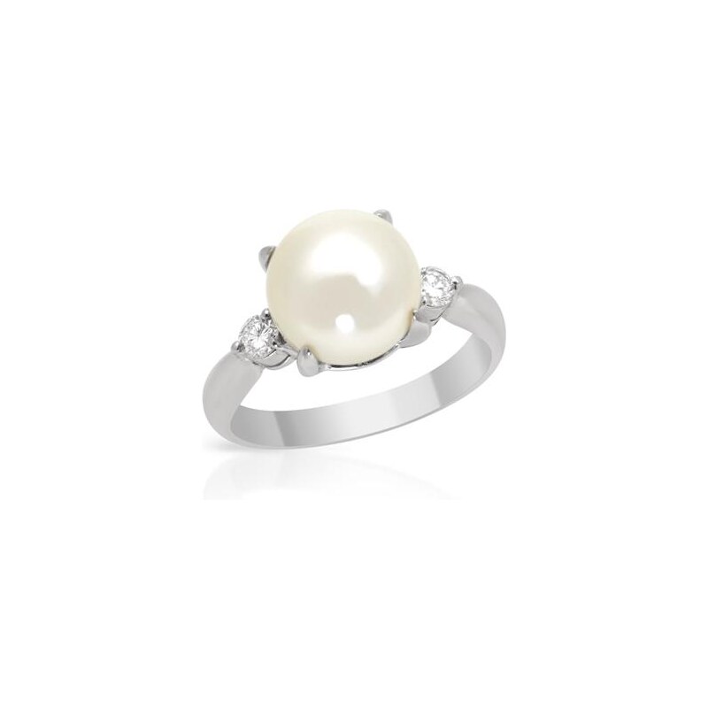 Eppi Platinový prsten s perlou a diamanty Jinx