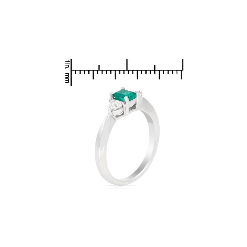 Eppi Platinový prsten se smaragdem a diamanty Cary