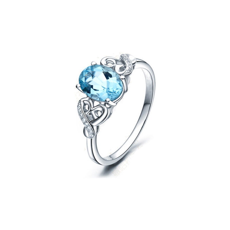 Eppi Zlatý akvamarínový prsten s diamanty Alanyse