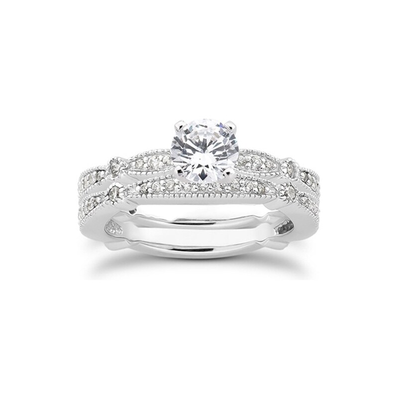 Eppi Set diamantových prstenů s jemným vroubkováním Jaelyn