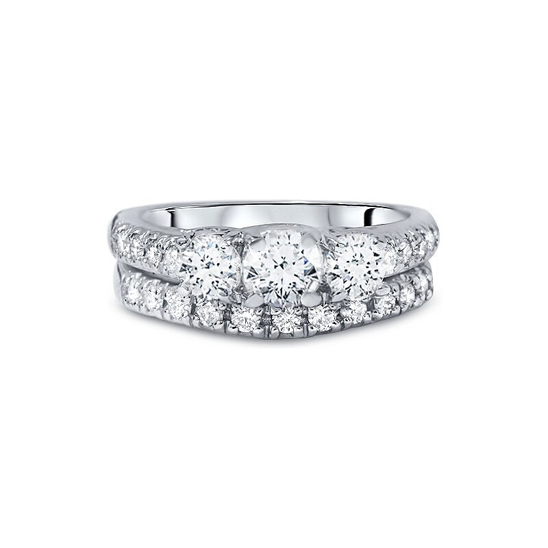 Eppi Set prstenů se třemi výraznými diamanty Alayna
