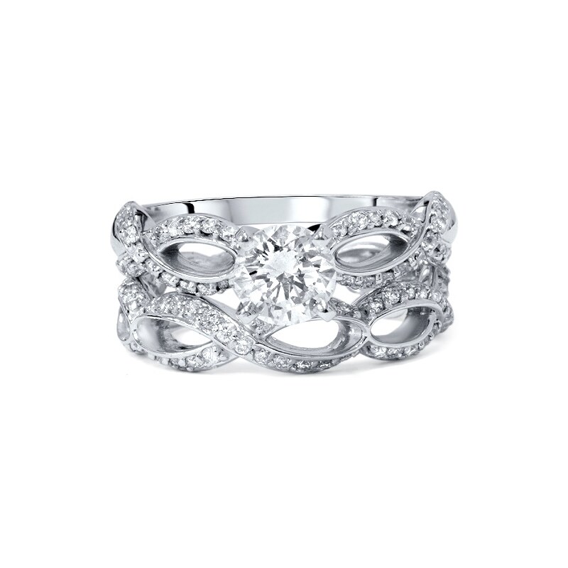 Eppi Proplétaný set prstenů s diamanty Airyne