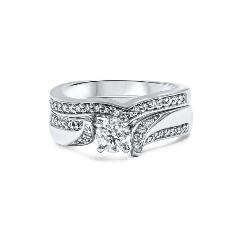 Eppi Elegantní set diamantového zásnubního a snubního prstenu Kai