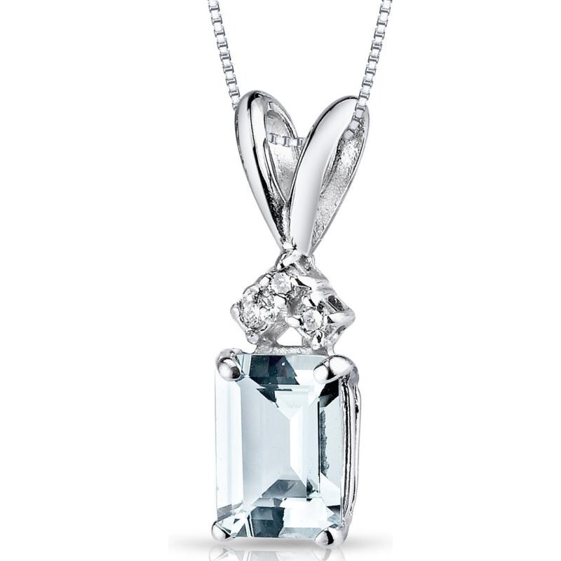 Eppi Zlatý náhrdelník s akvamarínem a diamanty Deandra