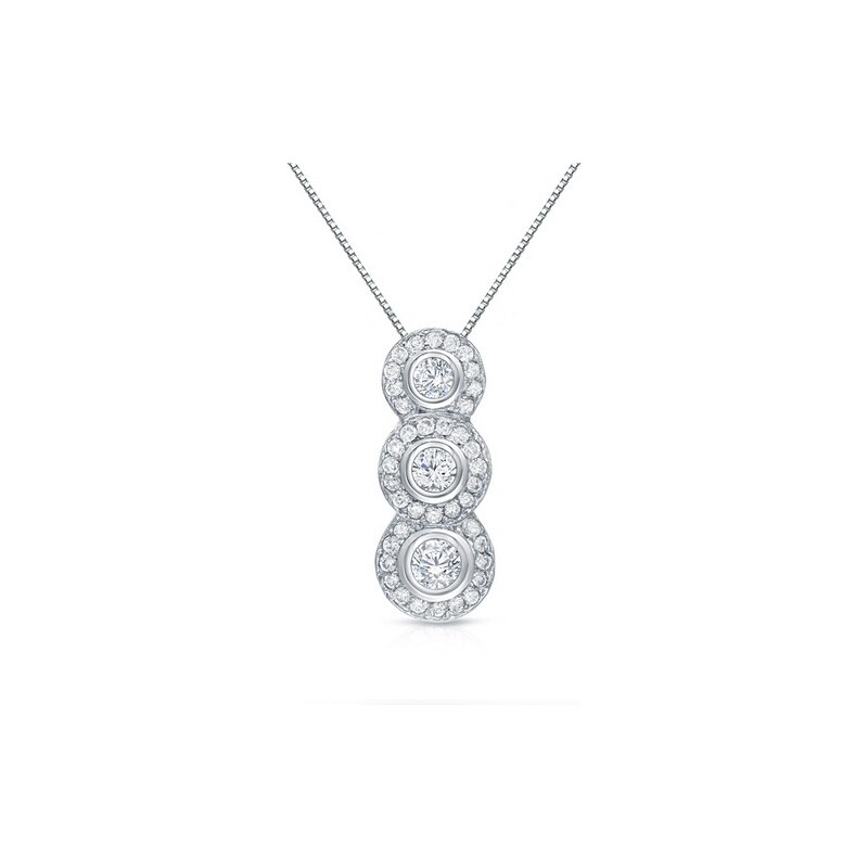 Eppi Trojkruhový zlatý náhrdelník s diamanty Gretta