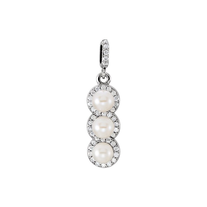 Eppi Zlatý náhrdelník s perlami a diamanty Joliana