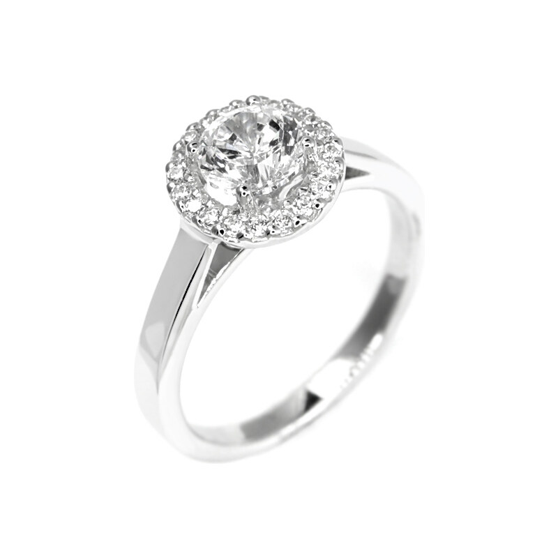 Eppi Klasický zásnubní prsten posetý diamanty Abigail