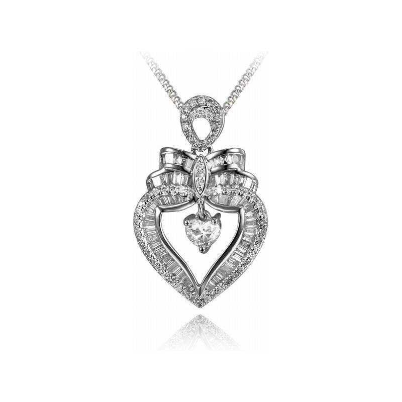 Eppi Zlatý diamantový náhrdelník ve tvaru srdce Christabel