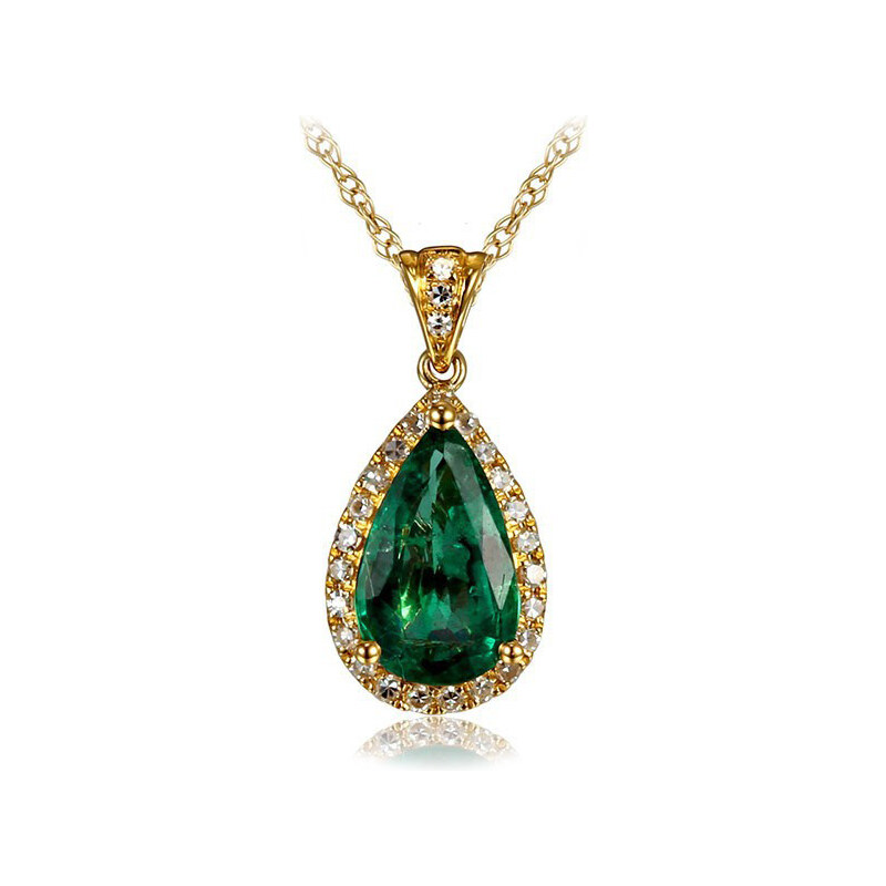 Eppi Elegantní náhrdelník ze zlata se smaragdem a diamanty Jovana