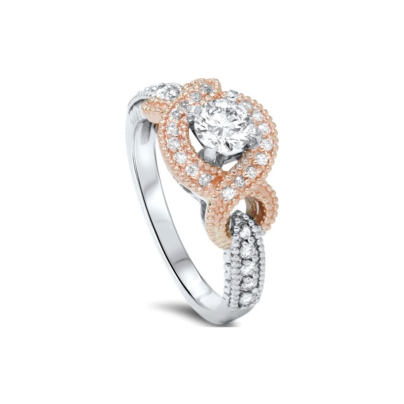 Eppi Pompézní diamantový prsten ze dvou druhů zlata Keili