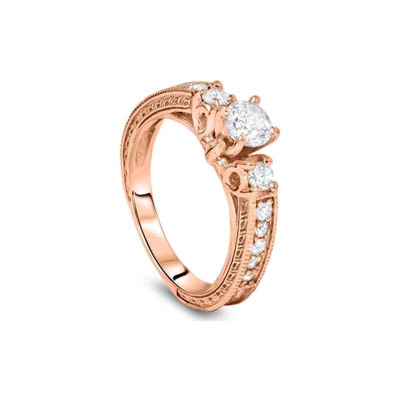 Eppi Zlatý zásnubní prsten vykládaný diamanty Janessa