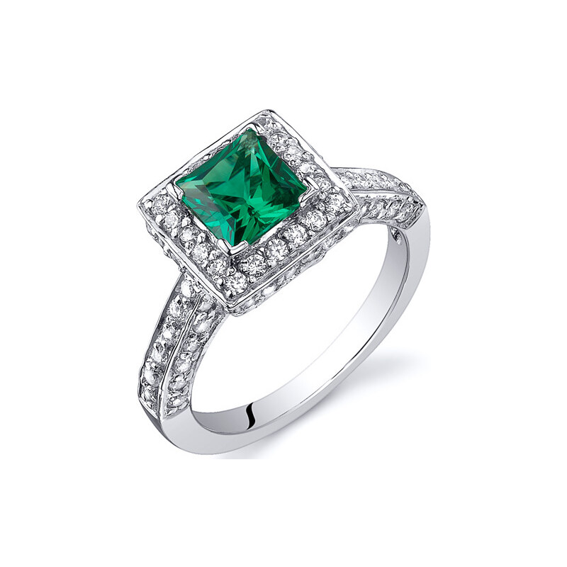 Eppi Smaragdový 0.75ct prsten ze stříbra Hilo