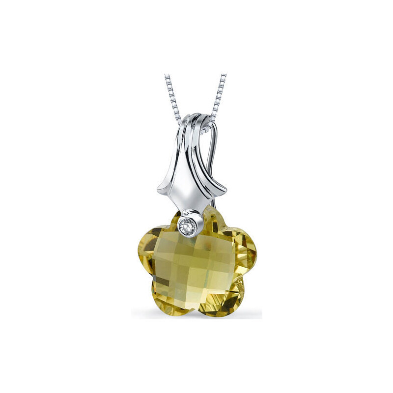 Eppi Květinový náhrdelník s quartzem ze stříbra Abiba