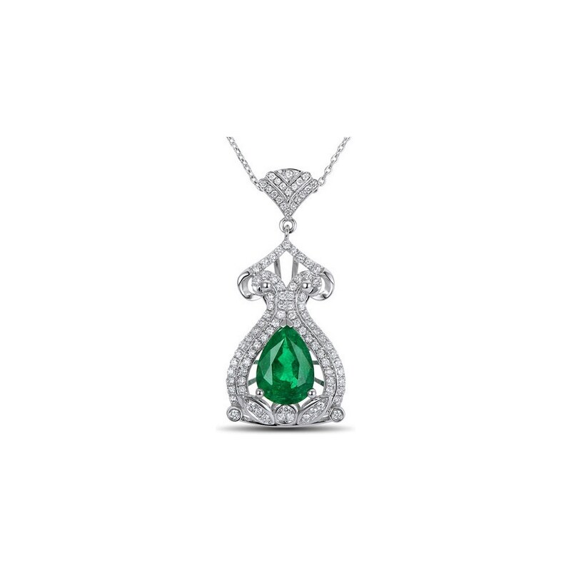 Eppi Smaragdový náhrdelník ze zlata s diamanty Apirka