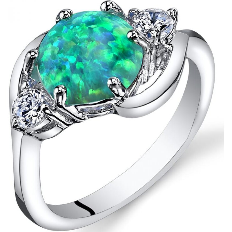 Eppi Stříbrný opálový prsten se zirkony Jimena