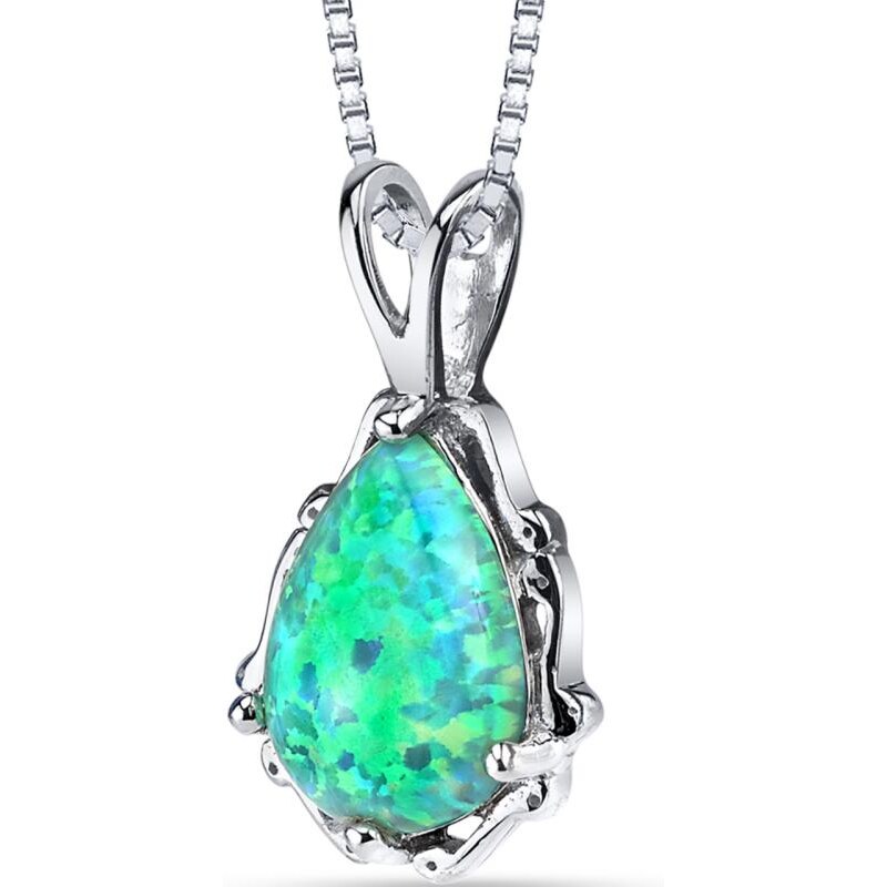 Eppi Krásný opálový náhrdelník ze stříbra Jiya