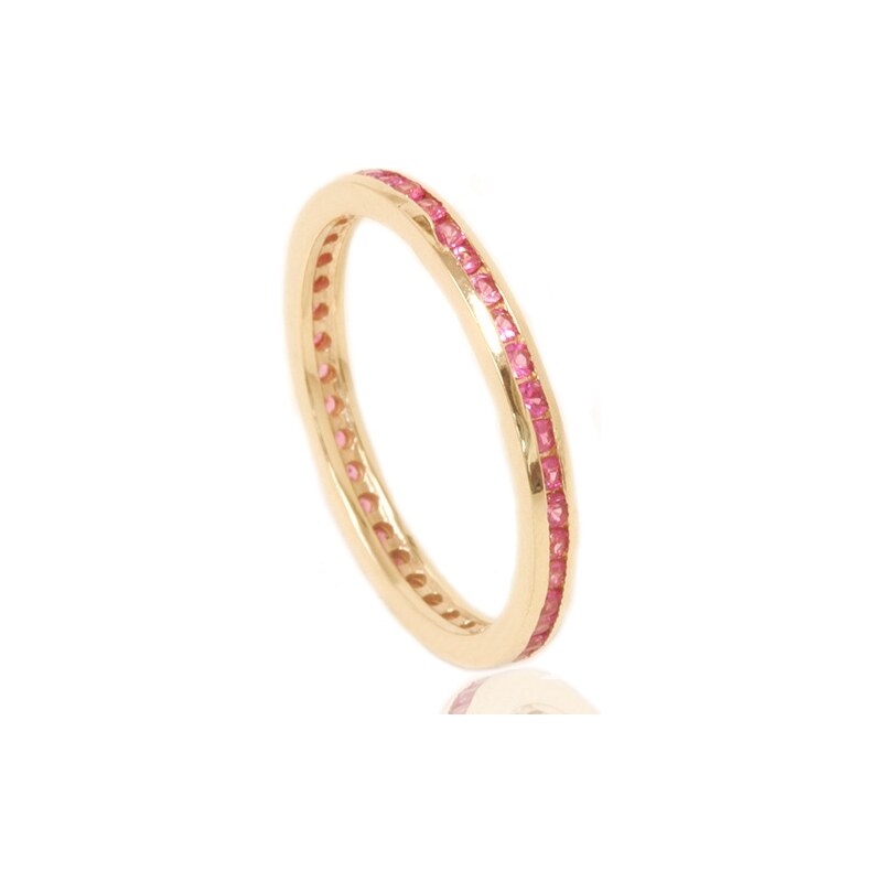 Eppi Jemný eternity prsten s krásnými růžovými safíry Kenya
