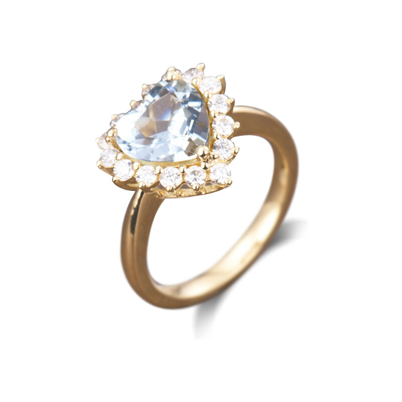 Eppi Zásnubní prsten s akvamarínem a diamanty Belicia