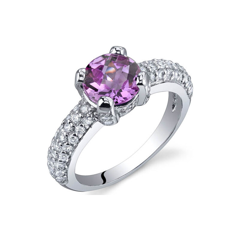 Eppi Stříbrný prsten s 1.75ct růžovým safírem Melody