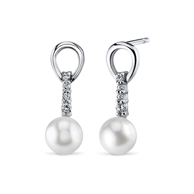 Eppi Elegantní perlové náušnice ze stříbra Drewia