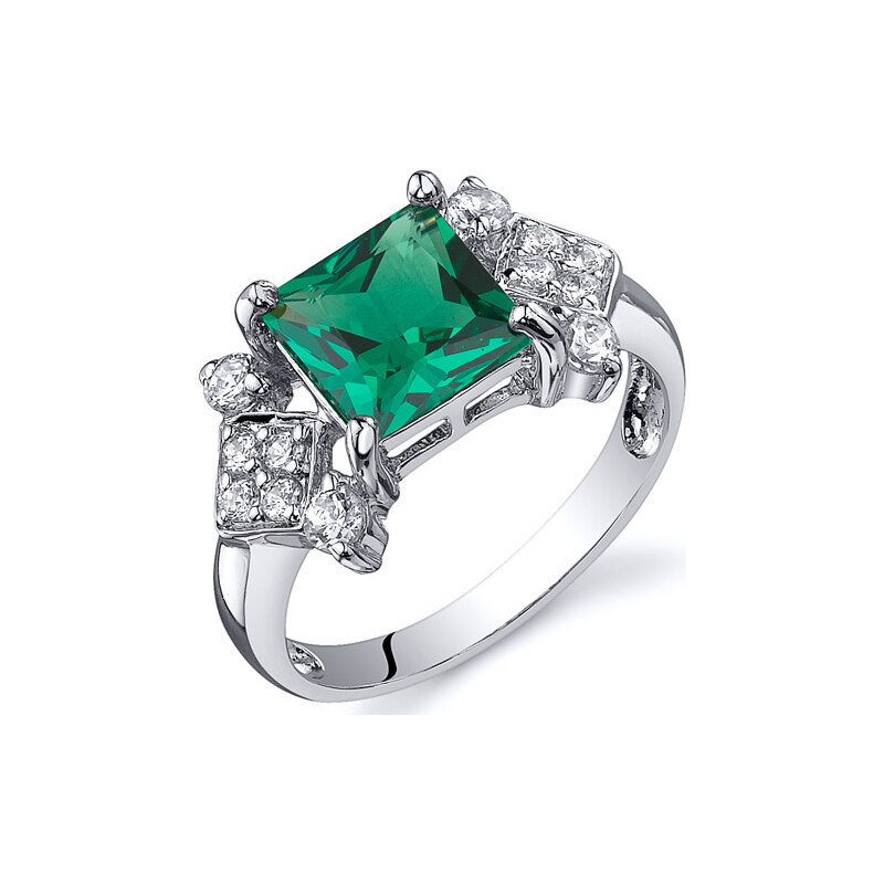 Eppi Božský stříbrný prsten se smaragdem Chanel