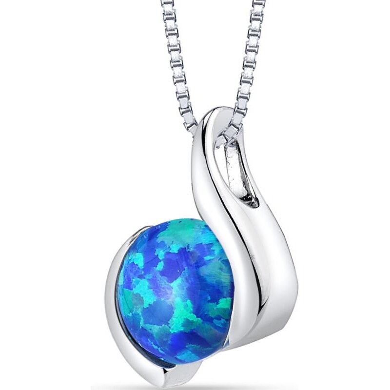 Eppi Stříbrný náhrdelník s modrým opálem Nairi