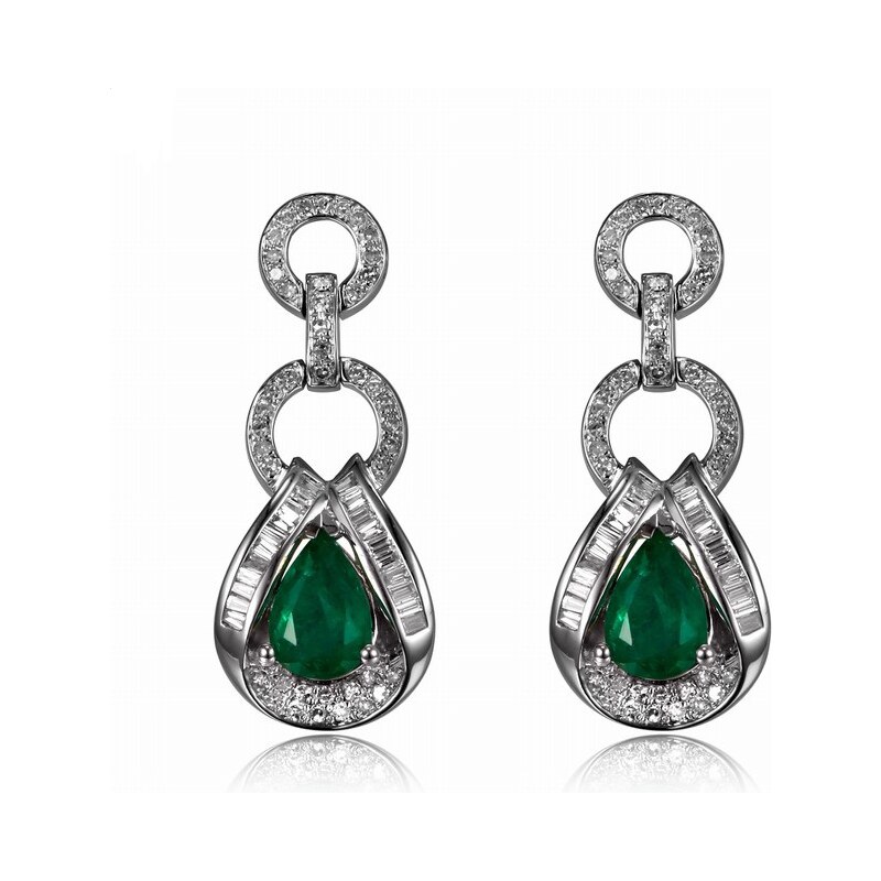 Eppi Luxusní náušnice se smaragdy a diamanty Edrice