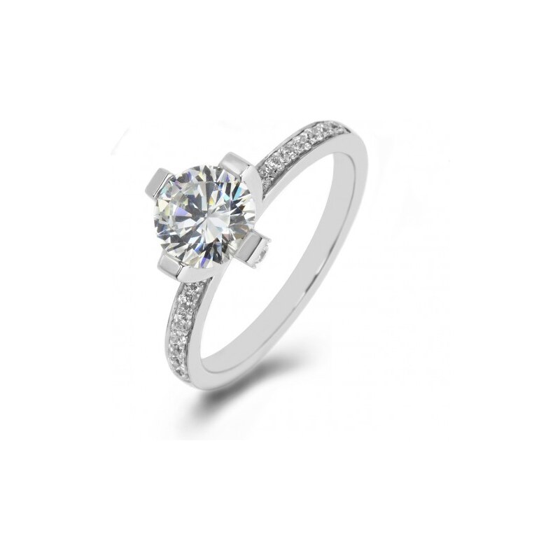 Eppi Platinový zásnubní prsten s diamanty Stemy