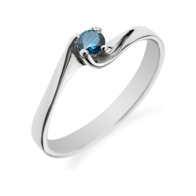 Eppi Zásnubní prsten s modrým diamantem Ezzys