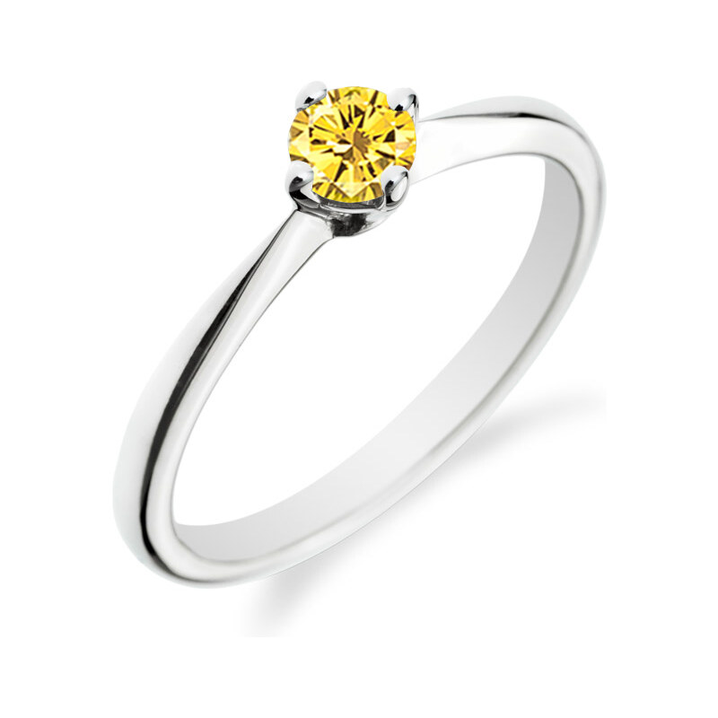 Eppi Zásnubní prsten se žlutým diamantem Sevati