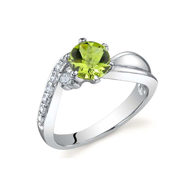 Eppi Stříbrný prsten s olivínem a zirkony Larana