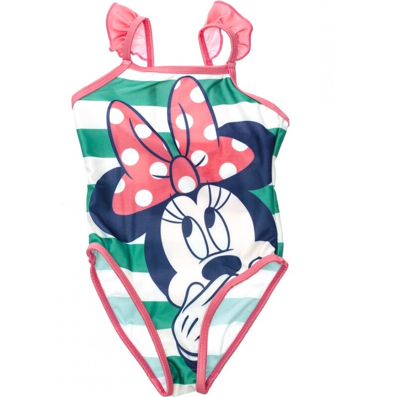 Disney Dívčí jednodílné plavky Minnie - zeleno-růžové