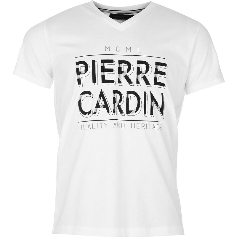Pierre Cardin Tričko V Neck - bílá