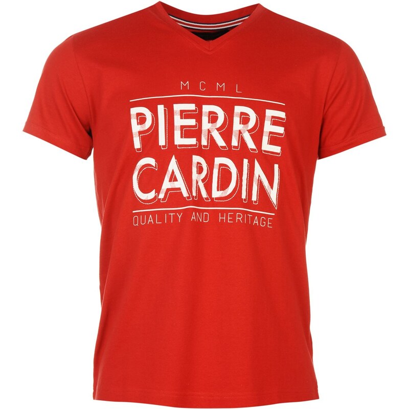 Pierre Cardin Tričko V Neck - červená