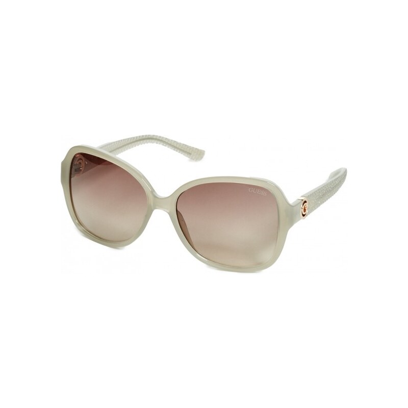 GUESS GUESS Textured Oversized Oval Sunglasses - m turq