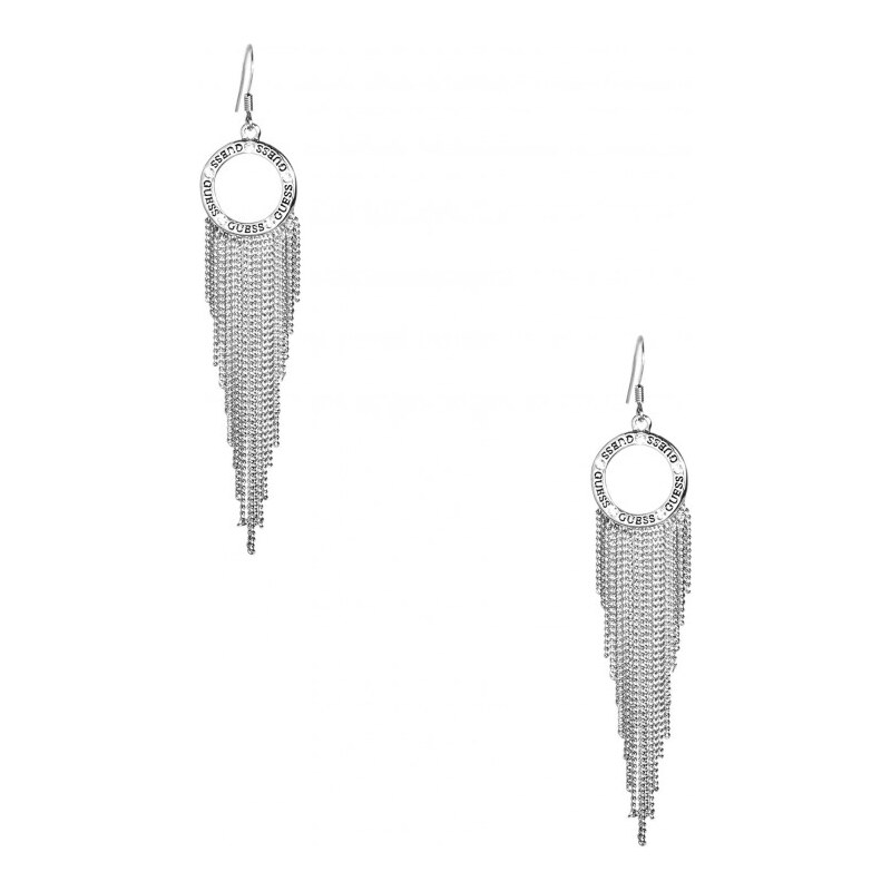 GUESS GUESS Silver-Tone Linear Fringe Earrings - silver