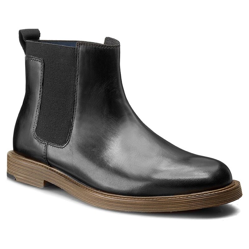 Kotníková obuv s elastickým prvkem CLARKS - Feren Top 26120547 Black Leather