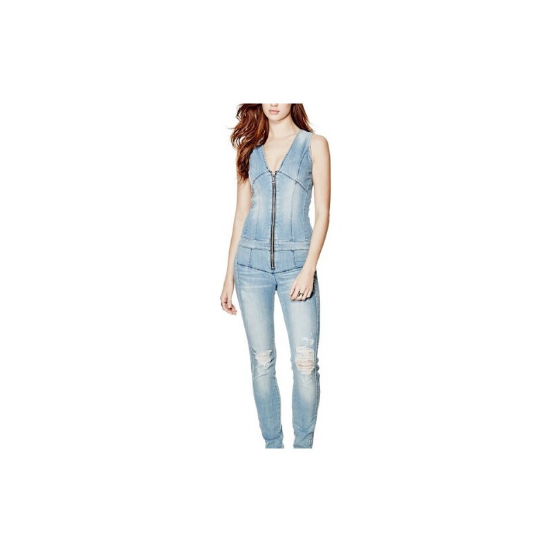 Overal Guess Maxine Zip-Up Denim Jumpsuit