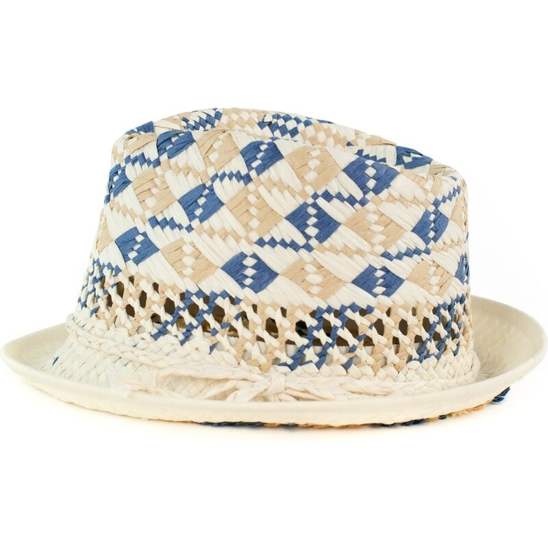 Art of Polo Trilby klobouk Spain s modro-béžovým károvaným vzorem