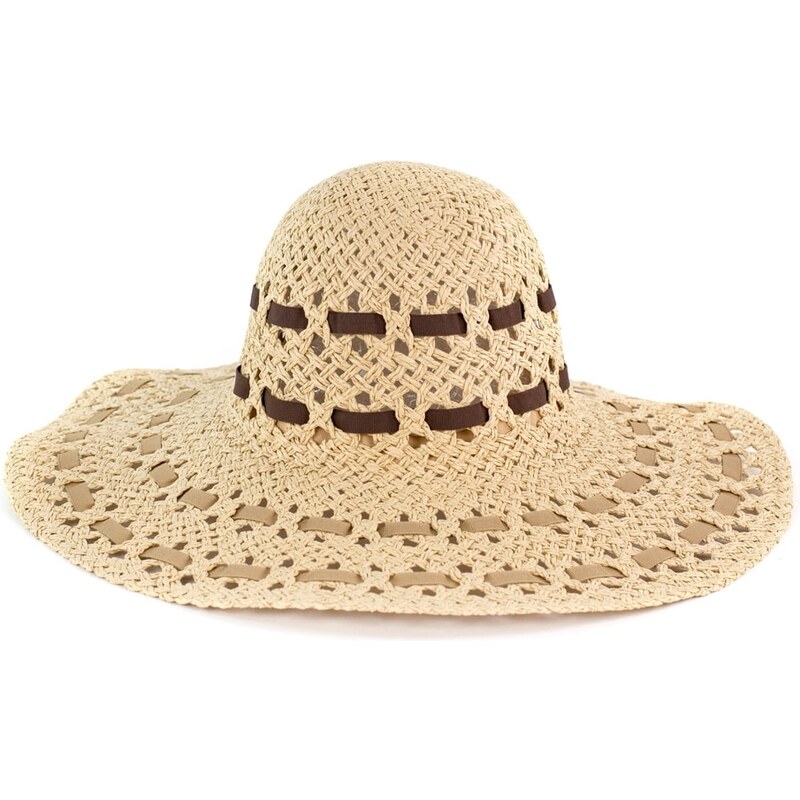 Art of Polo Elegantní klobouk na léto s hnědým a béžovým prošíváním