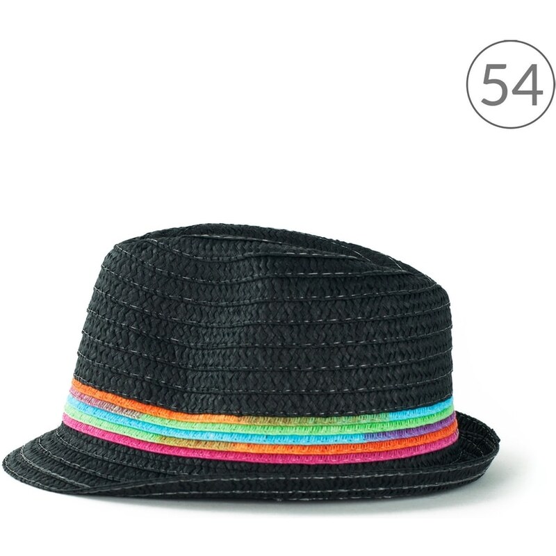 Art of Polo Černý trilby klobouk na léto s barevnými pruhy