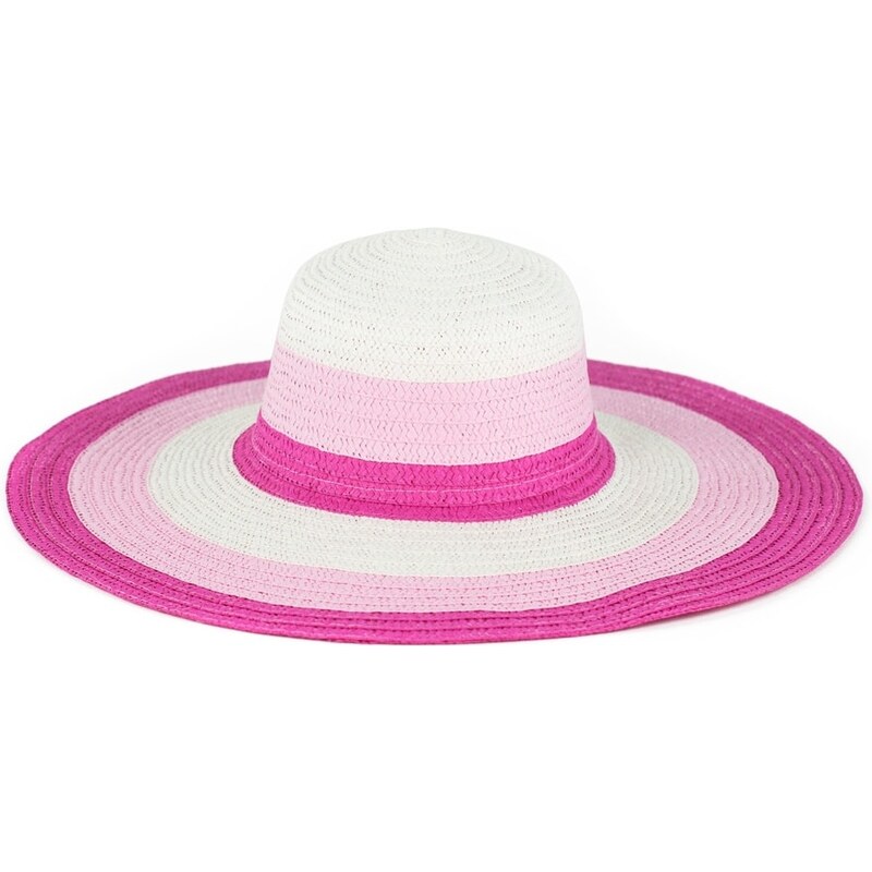 Art of Polo Velký letní klobouk s růžovými pruhy