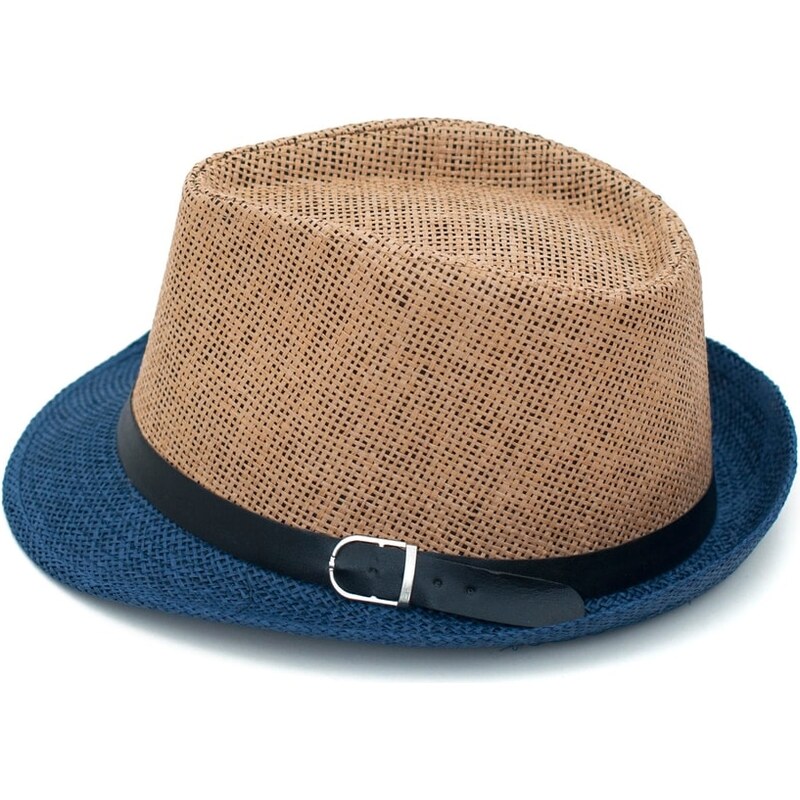 Art of Polo Modro-béžový trilby klobouk se stuhou